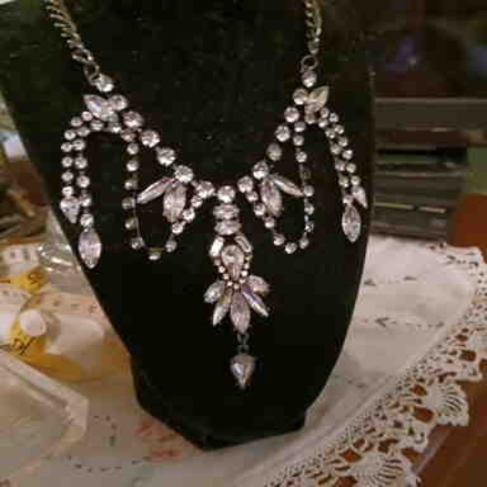 Necklace, Dainty Rhinestone for Wedding or Prom